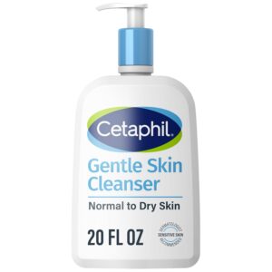 Cetaphil Gentle Skin Cleanser, classic pH-balanced cleanser trusted by dermatologists for mature skin