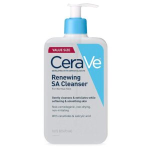 "CeraVe Renewing SA Cleanser salicylic acid exfoliating cleanser"