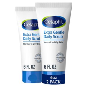 "Cetaphil Extra Gentle Daily Scrub physical exfoliator for sensitive mature skin"