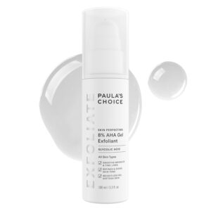 "Paula's Choice 8% AHA Gel Exfoliant glycolic acid treatment"