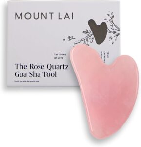 Mount Lai Rose Quartz Gua Sha Tool for mature skin over 40
