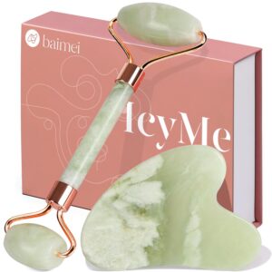 BAIMEI Jade Roller and Gua Sha Set for mature skin over 40
